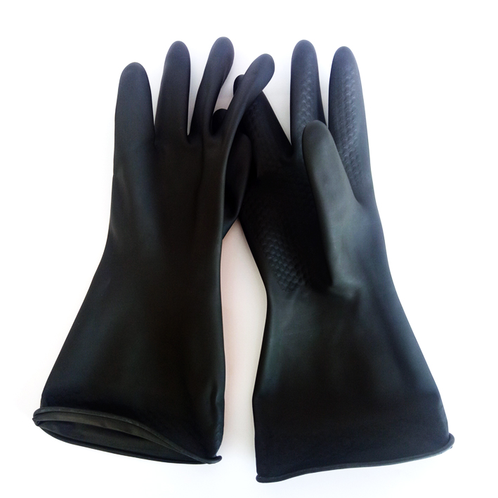 十一厂黑色工业胶手套（中号）